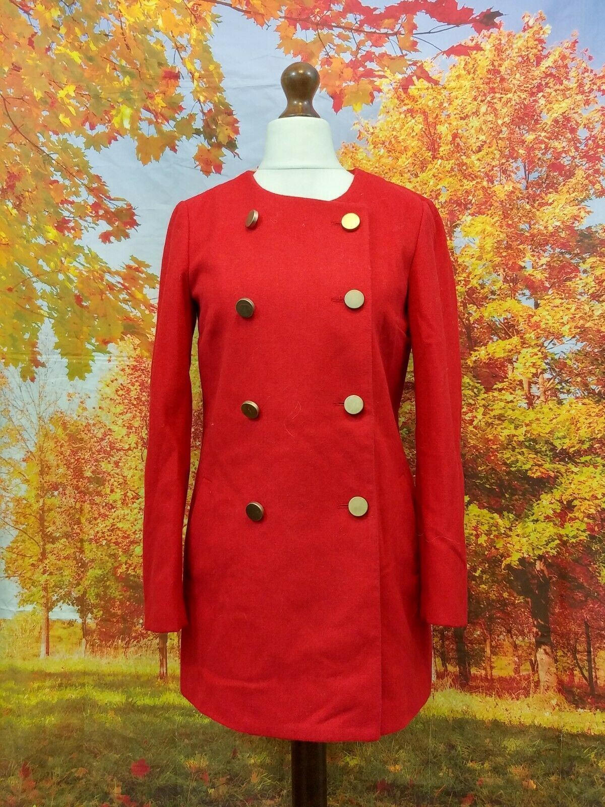 Mango Casual red double breasted Jacket. UK women's size XS