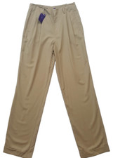 Polo Ralph Lauren, Purple Label Wool Pleated Wide Leg Pants, Khaki, 6