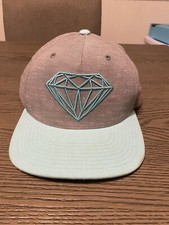 Diamond Supply Co Snapback Hat Grey Aqua Made In USA