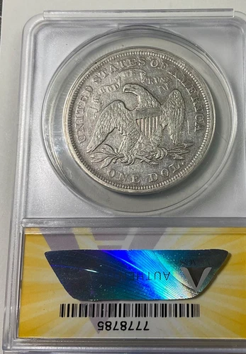 1872 SEATED LIBERTY DOLLAR FINE 15 DETAILS ANACS GRADED COIN