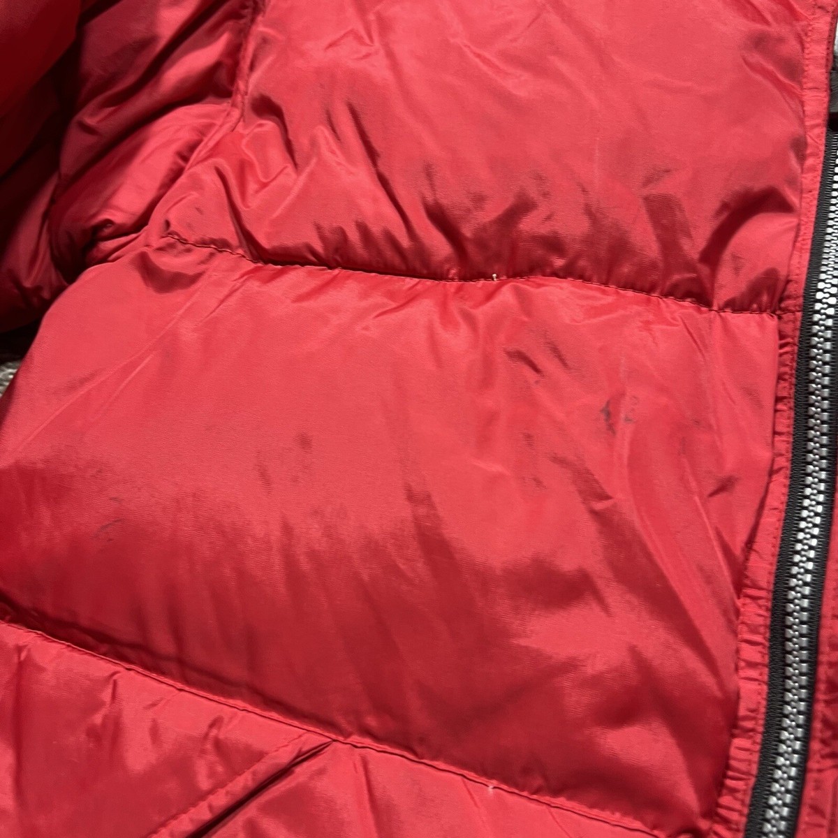 VTG 90's First Down Reversible Duck Down Puffer Jacket Red