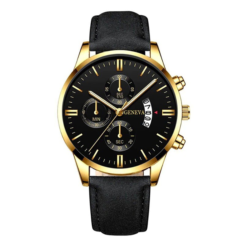 Amazon Reebok Men's Leather Strap Watch REEBOK Men's Black - Main Image
