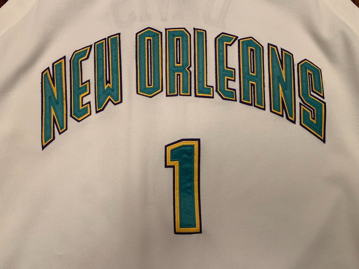 Authentic Baron Davis Men's 48 XL New Orleans Hornets Reebok NBA