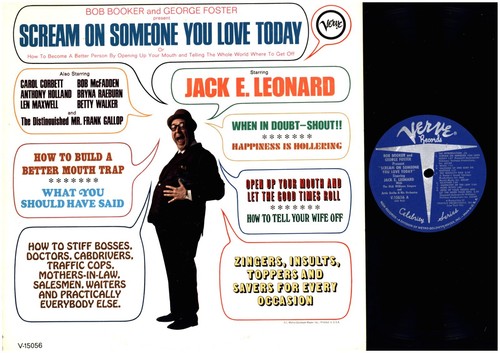 JACK E. LEONARD Scream On Someone 1967 Bob Booker USED VERVE MONO VINYL RECORD - Picture 2 of 24