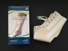 New Sport Aid Canvas Adjustable Ankle Support with laces/ spiral stays Sz L