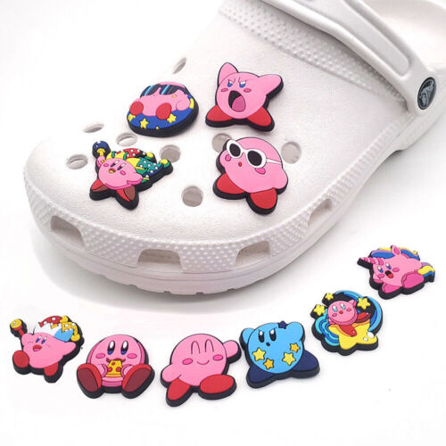 10PCS Cartoon Kirby Shoe Charms for DIY Croc Clog Sandals Decoration Accessories - Picture 1 of 7