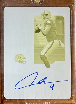 1/1 RC Aidan O Connell 2023 Contenders Rookie Ticket Auto True One of One Yellow