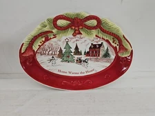 FITZ And FLOYD Home Warms The Heart Sentiment Serving Tray Platter 10 x 7 1/4 in