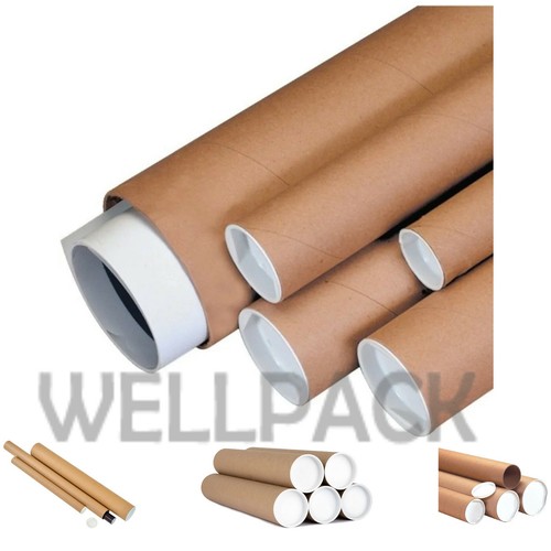 CARDBOARD Postal Round Mailing Tubes with End Caps ALL SIZE A0 A1 A2