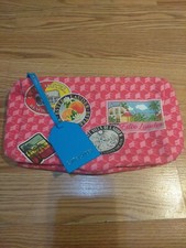 ESTEE LAUDER RED and PINK SUMMER TROPICAL TRAVEL COSMETIC BAG 10.5 5.5 2 INCH