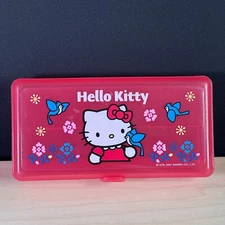 Y2K Hello Kitty Red Pencil Box School Supplies Case Stationery Sanrio 2001