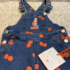 Toddler Microscope Embroidered Overalls - Christian Robinson Orange/Blue 18M