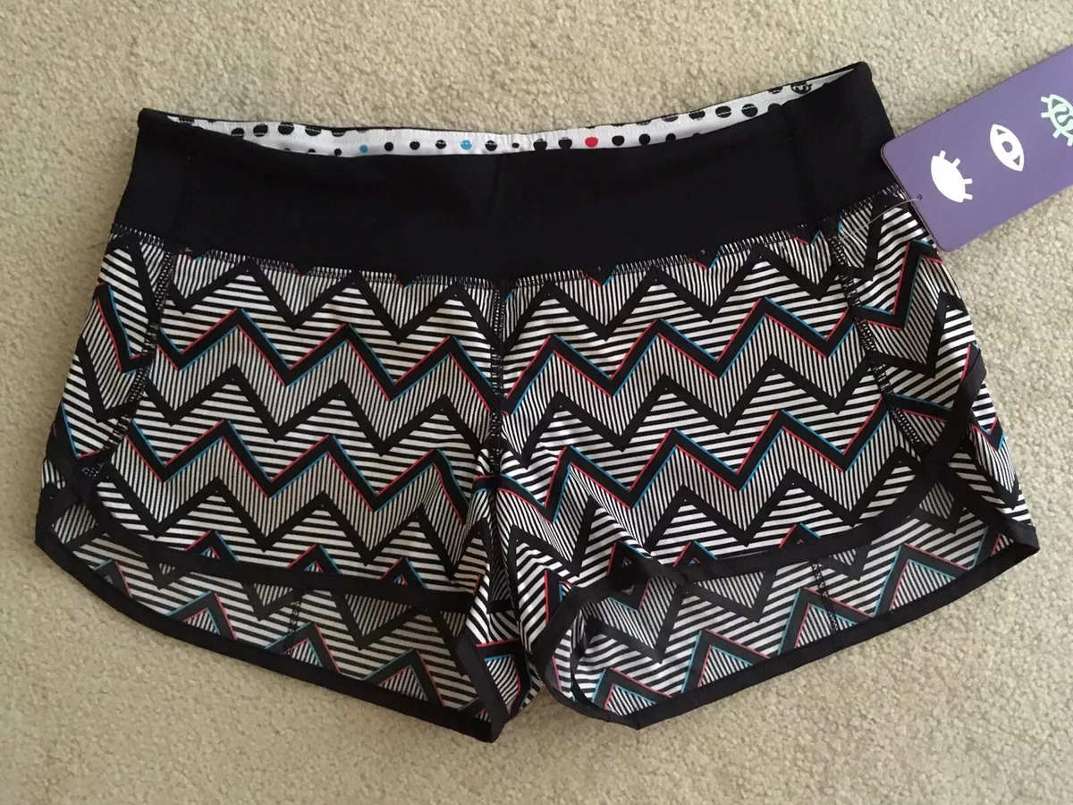 Seawheeze Lululemon Speed Short Zig Zag Stripe Aztec Chevron Pattern 6  TDCV/BLK