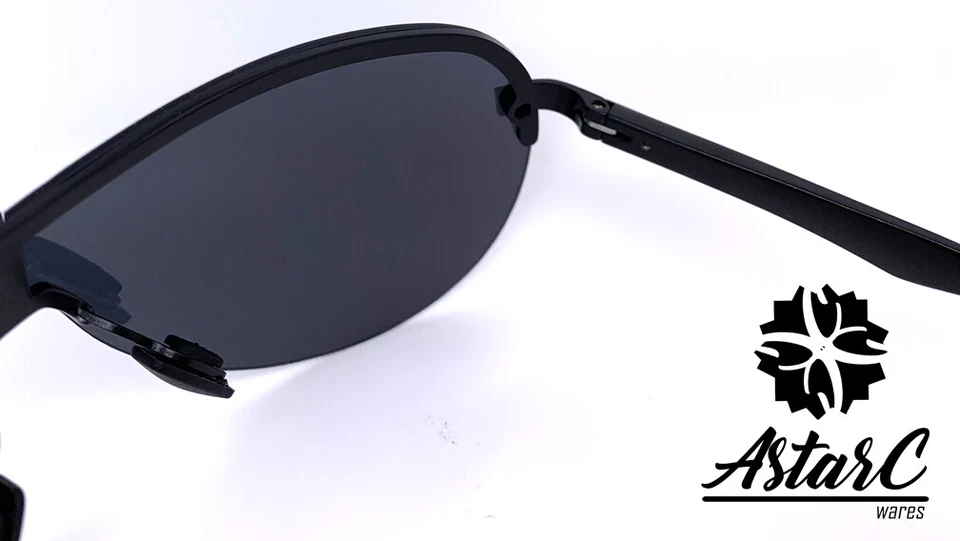 Black Shield Cycling Metal Polarised Sunglasses Men/Women/Unisex - AstarC Wares - Image 4 of 4