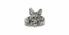 German Shepherd Ring Jewelry Sterling Silver Handmade Dog Ring GS11-R