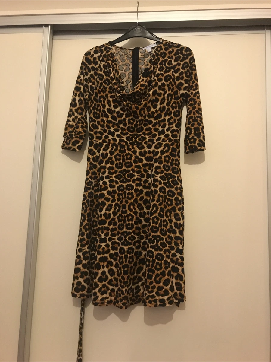 Blue Vanilla Leopard Print Dress Size 10 Small Worn Once RRP