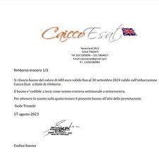 Buono Vacanza crociera settimanale o minicrociera su Caicco Esat Isole Tremiti 