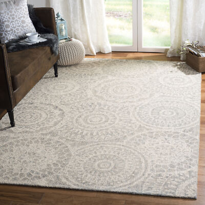Safavieh Hand Tufted Abstract Collection Ivory / Grey Area Rugs - ABT205B