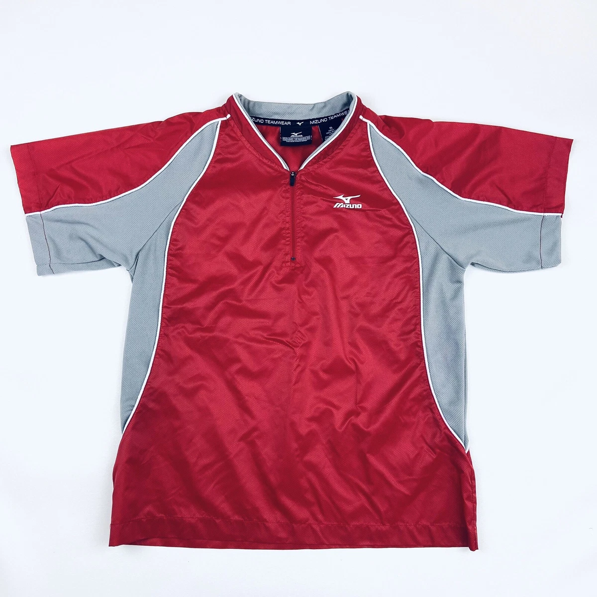 Mizuno Teamwear 1 4 Zip Windbreaker Batting Jersey Jacket Shirt Red Youth Large