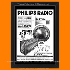Anni '20  * Pubblicità Originale "Philips Radio, Il Getto Vincente Carte  2-5-1-