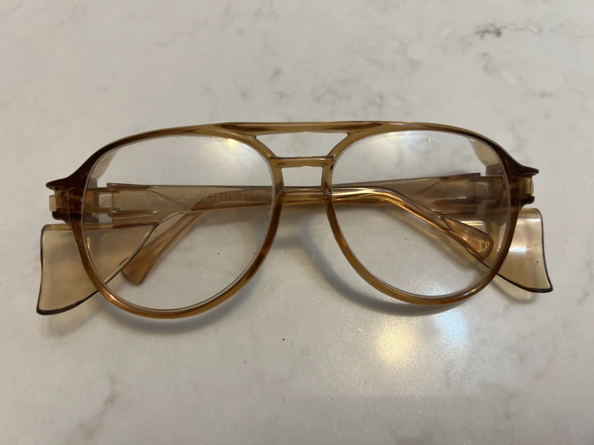 Vintage American Optical Safety Glasses - Aerosite -Dark amber- Z87 5 3/4 80's