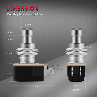 13Pcs SPST Momentary Soft Touch Foot Switch Normally Open 2 PIN Stomp Box Pus...