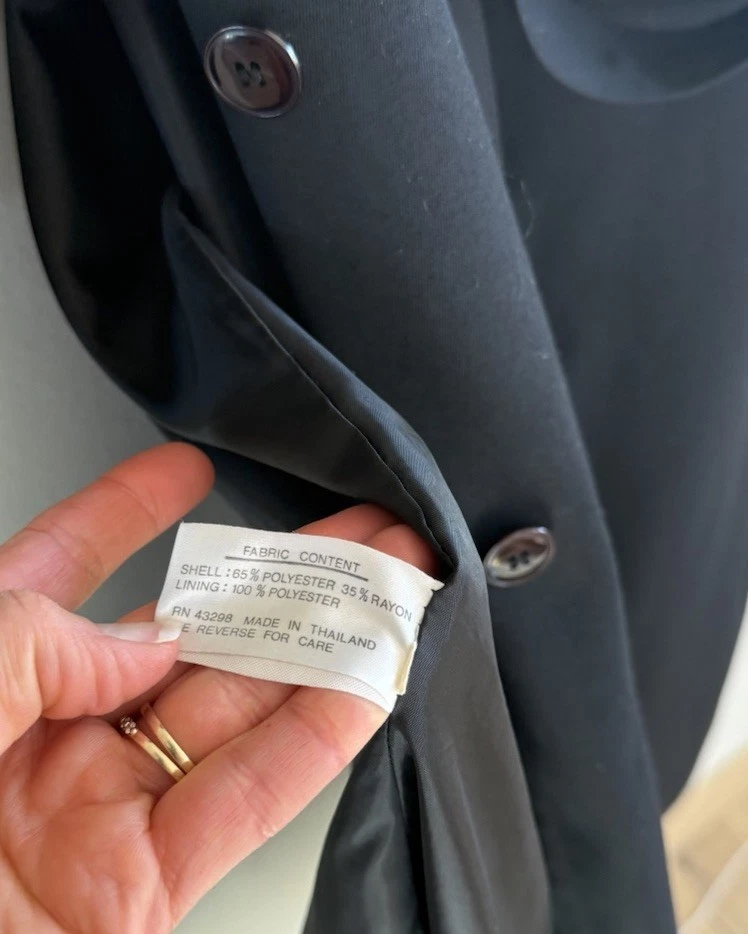 Gabardina larga negra Gallery para mujer ropa exterior clásica 10 chaqueta abotonada Foto 4 de 4