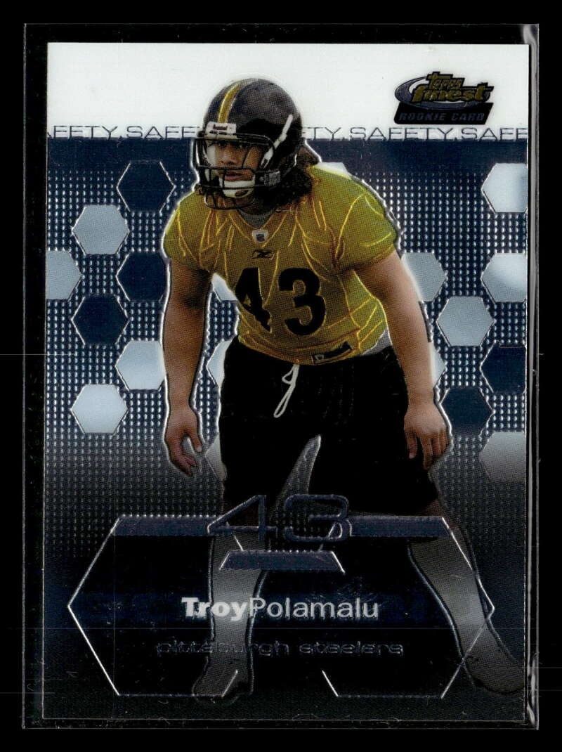 2003 Finest Troy Polamalu #61 Rookie Pittsburgh Steelers UX1362