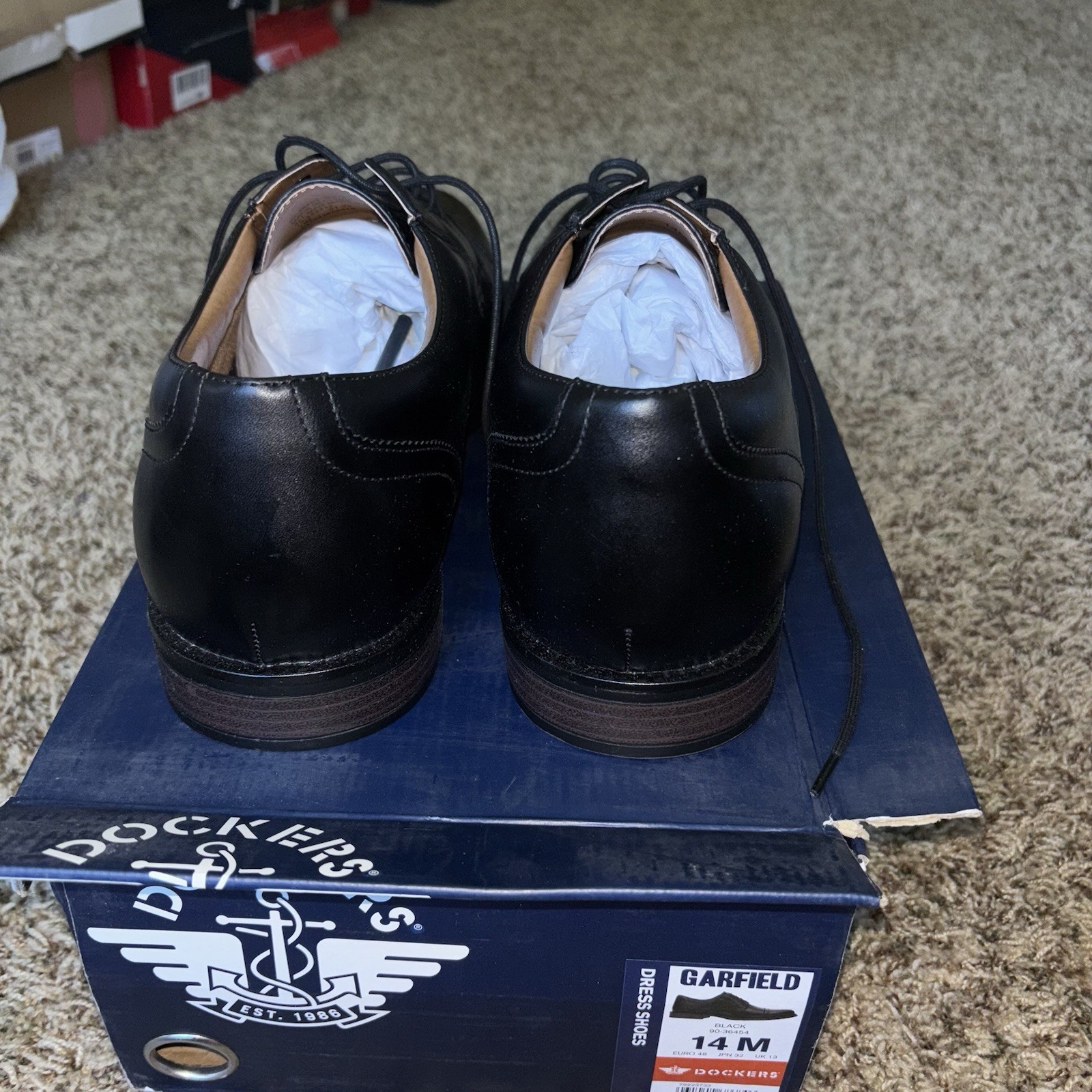 SAOLA Scarpa Oxford Dockers uomo Garfield taglia 14 M abito business punta cappuccio nero 90 36454