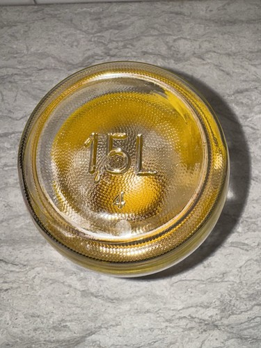Vintage MCM Sugar Jar Yellow Graphics Glass Canister Wire Bale Lid Retro Kitchen - Picture 6 of 8