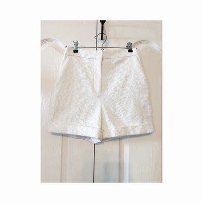 Express Super Hugh Rise Editor Dressy Tweed Shorts White Size 0