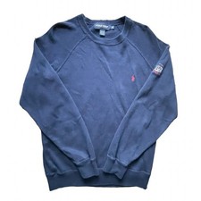Ralph Lauren Polo Golf USA Made Pullover Sweater Pony Navy Blue Medium Men