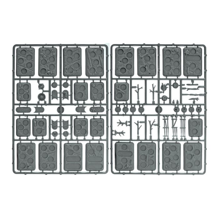 Plastic Bases: Rural (9 Small & 16 Medium) - Flames of War - Brand New