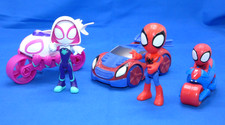 Spidey and His Amazing Friends Vehicle lot of 3 - Spiderman Spider Gwen Car Toys