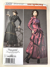 Simplicity 2207 Steam Punk Victorian Dress Costume Pattern Sizes 14-20 UNCUT