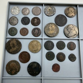 Frankreich Lot aus 26 Münzen 17 18 Jhd. 1/12 Ecu Sols siehe Fotos!