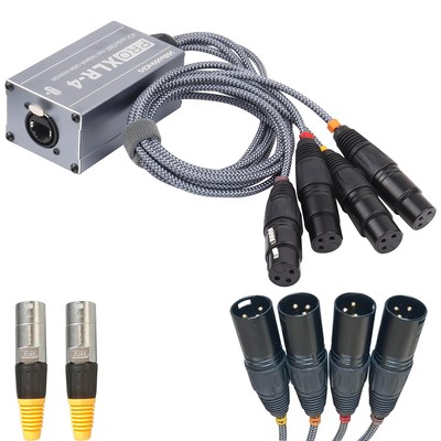 Efficient Organized 4 Channels 3-Pin XLR Snake Box Extender for Stage... 