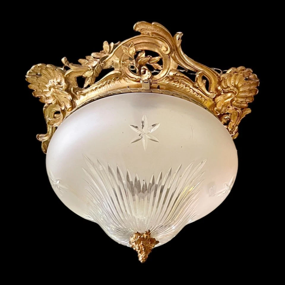 Candelabro antigo Louis XVI Regency dourado bronze cupê montagem embutida - Imagem 4 de 4