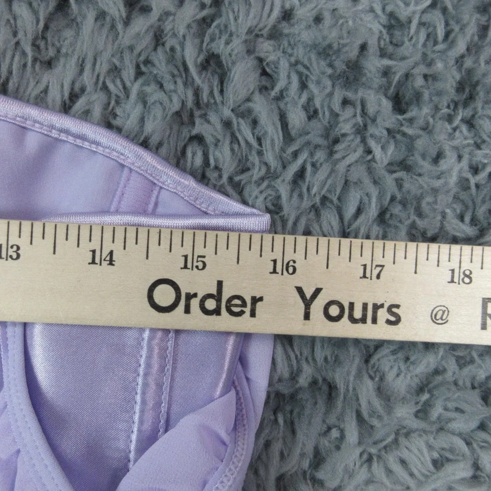 Conjunto de lencería corsé Adore Me para mujer medio púrpura satinado volantes tanga top nuevo con etiquetas Foto 3 de 4
