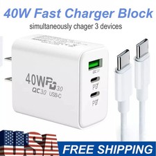 Dual PD 40W Fast Wall Charger Power Adapter For iPhone 17 16 15 Pro Max 14 Plus