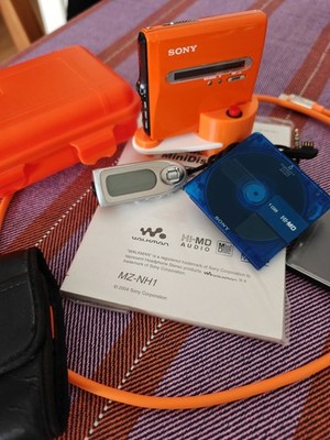 SONY MZ NH1 Orange Full Set - HiMD Minidisc WALKMAN Hi MD Player / Recorder 