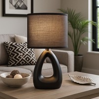 Tischlampe Tischleuchte Schlafzimmerlampe Textil Keramik Leseleuchte Led H 30 Cm