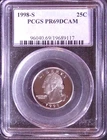 1998-S WASHINGTON 25C , PCGS PROOF 69 DCAM