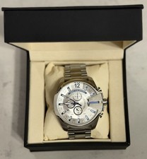 Diesel Mega Chief DZ4477 Orologio Uomo Cronografo Acciaio Inox Argento Scatola
