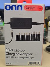 Onn Universal 90W Laptop Charger Adapter With 10 Interchangeable tips