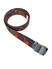 Men's, Orange Blaze Camouflage Cotton Web Belt 1.25" X 54", Made in the USA