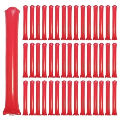 48pcs Round Head Boom Sticks Thunder Sticks Cheering Sticks Team Spirit Red