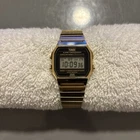 Vintage Timex Digital Alarm Chronograph DISPLAY Watch Gold Tone Japan 80s