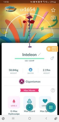  Non Shiny Gigantamax Inteleon (Intelleon) Background Pokemon GO  Exchange/PTC