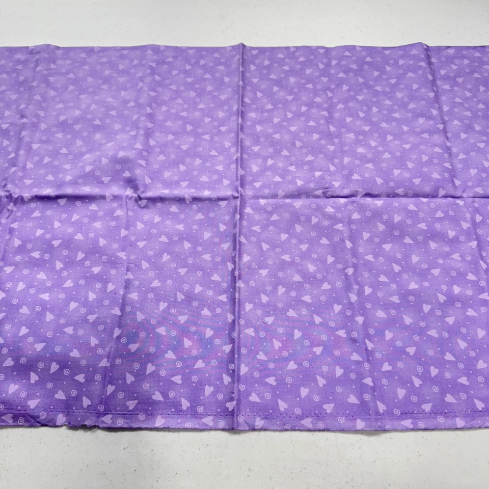 marcus brothers fabric quilting cotton purple hearts karen jarrar 43x34 - Image 2 of 4